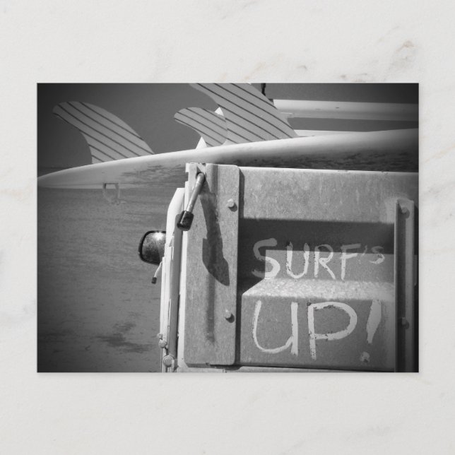Surf surfboard surf's Up surfing black and white Postcard (Front)