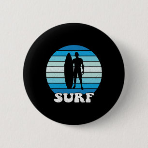 Surf Surfer Surfing Beach Cool Retro Vintage Vacat 6 Cm Round Badge