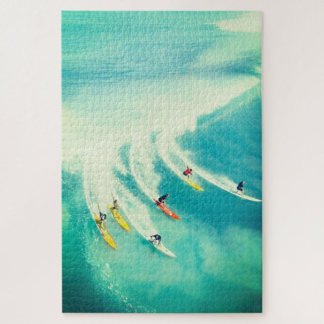 Surf Surfers Surfing Sea Wave Puzzle (Vertical)
