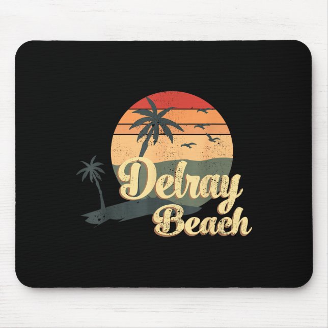 Surf Surfing Palm Tree Summer Florida Delray Beach Mouse Pad (Front)