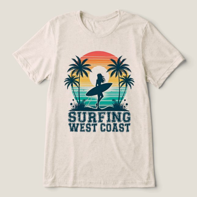 Surf T-Shirt Tri-Blend Shirt (Design Front)