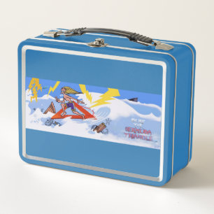 Surf The Bermuda Triangle blue lunchbox
