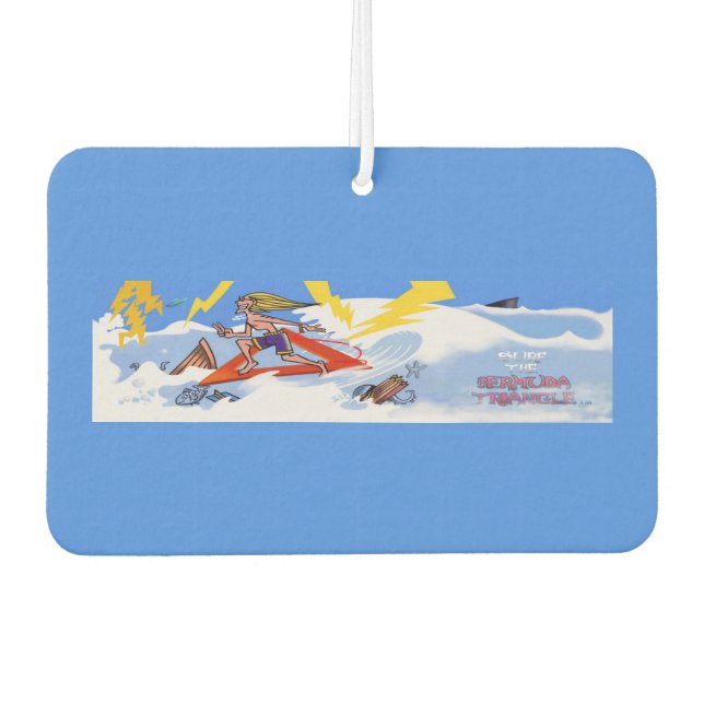 Surf The Bermuda Triangle car air freshener (Front)