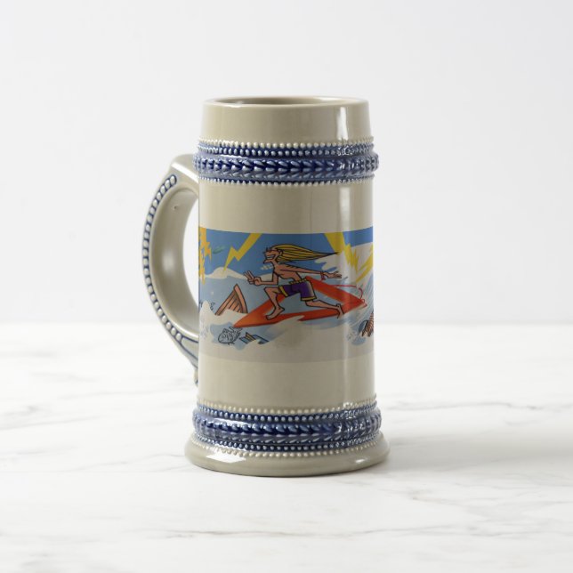Surf The Bermuda Triangle stein (Front Left)