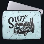 Surf The Wave Laptop Sleeve<br><div class="desc">Surfer bus with two surfboards and surf the wave text on the car | © and ® Bigstock® - All Rights Reserved.</div>