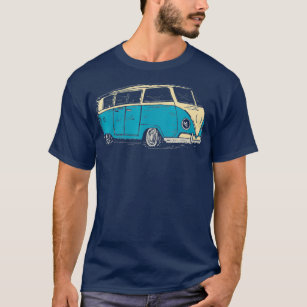 Surf Van Beach Hippie Style Touring Van T-Shirt