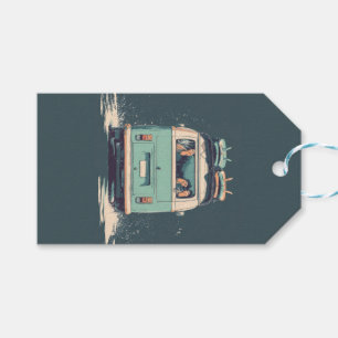 Surf Van Splash – Retro Beach Camper Gift Tags