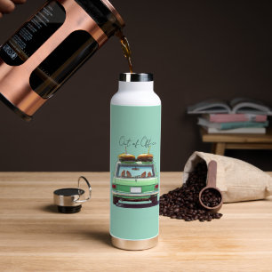 Surf Wagon Road Trip – Retro Beach Car Water Bottle
