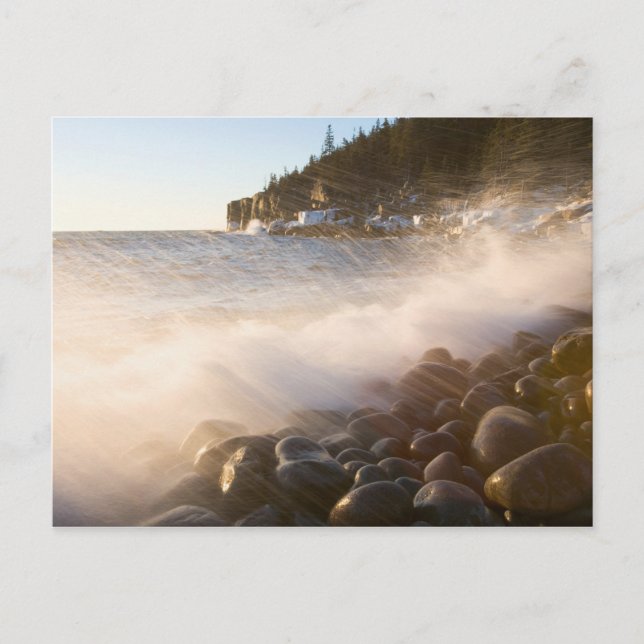 Surf washes over the cobblestones in Monument Postcard (Front)