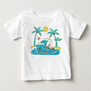 Surf & Waves – Cartoon Beach Baby T-Shirt