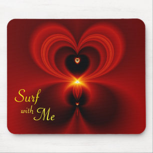 Surf with Me Valentine Mouse Pad