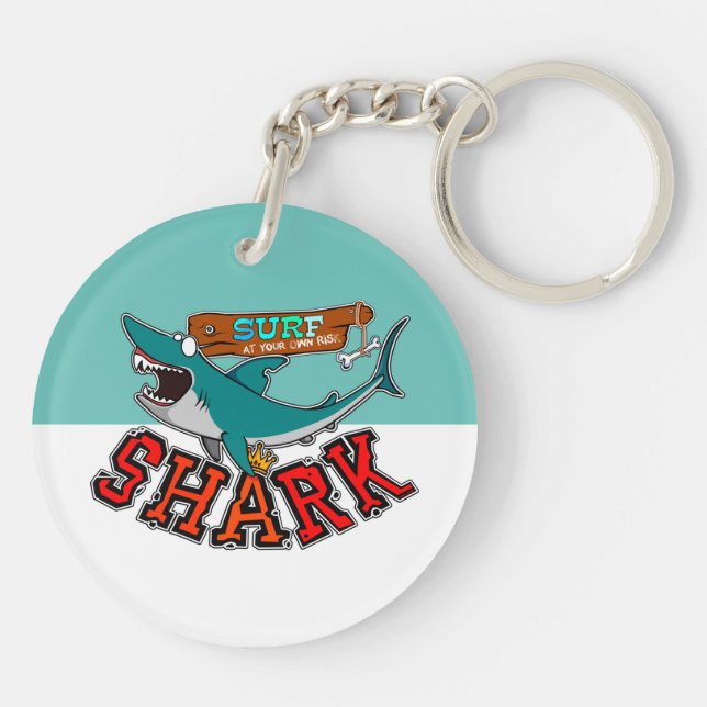 Surf with shark key ring (Back)