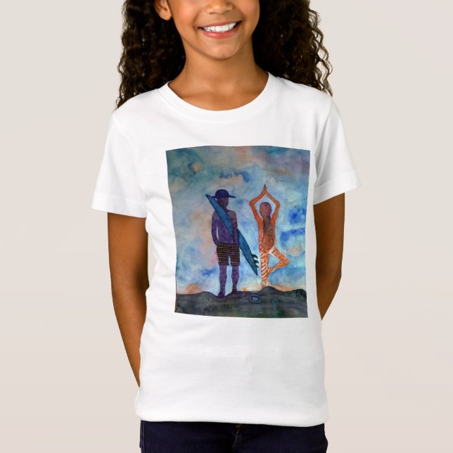 Surf Yoga Art Girls' Bella Fitted Babydoll T-Shirt (Front)