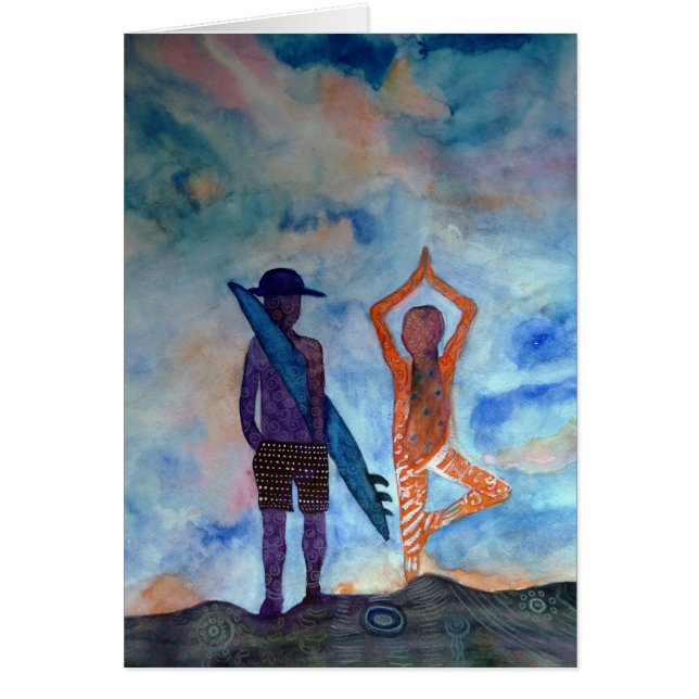 Surf Yoga Boho Beach  Postcard (Front)
