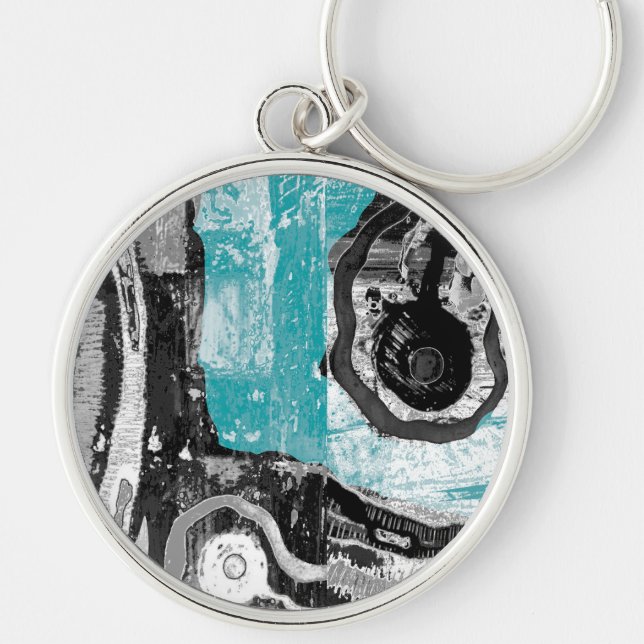 Surface Current – Abstract Flow & Structure Premiu Key Ring (Front)