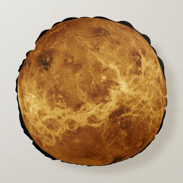 Surface of the Planet Venus Round Cushion (Front)