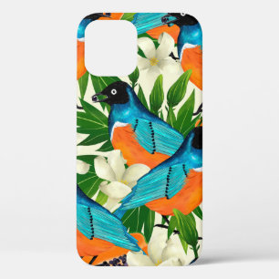 Surface pattern with papaya fruits,leaves and flow iPhone 12 case
