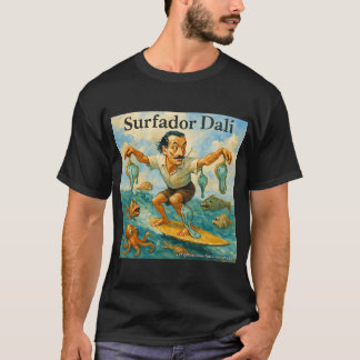 Surfador Dali – Surreal Surf Cartoon T-Shirt