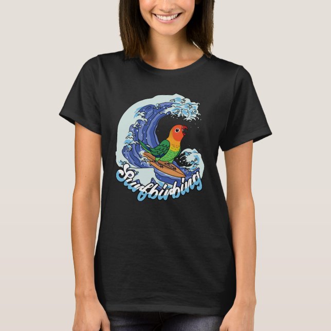 Surfbirbing Parrot I Fischers Lovebird T-Shirt (Front)