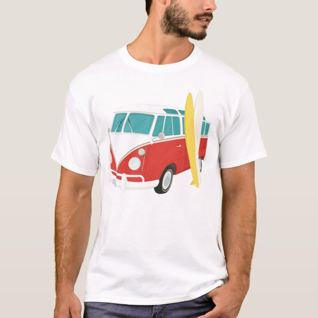 Surfboard and Combi Van Men's Tee (Front)