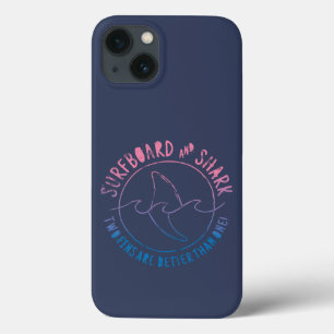 Surfboard And Shark Funny Summer Beach Vacation  iPhone 13 Case