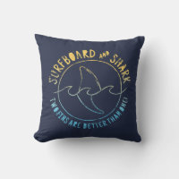 Surfboard And Shark Funny Surfer Surfing Summer