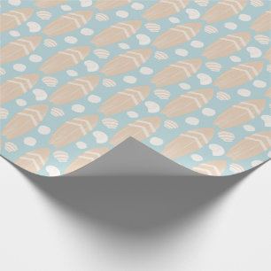Surfboard And Shell Pattern Wrapping Paper