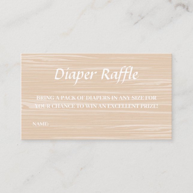Surfboard Beach Diaper Raffle Game Enclosure Card (Front)