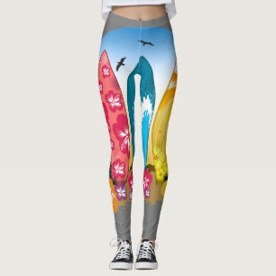 Surfboard Beach  Leggings
