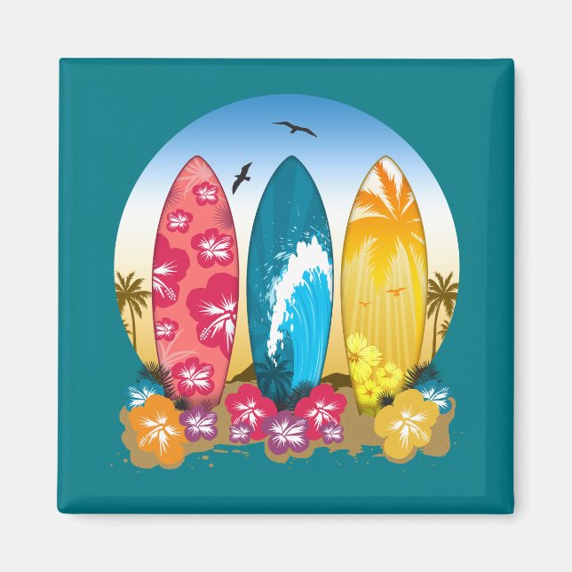 Surfboard Beach Magnet (Front)