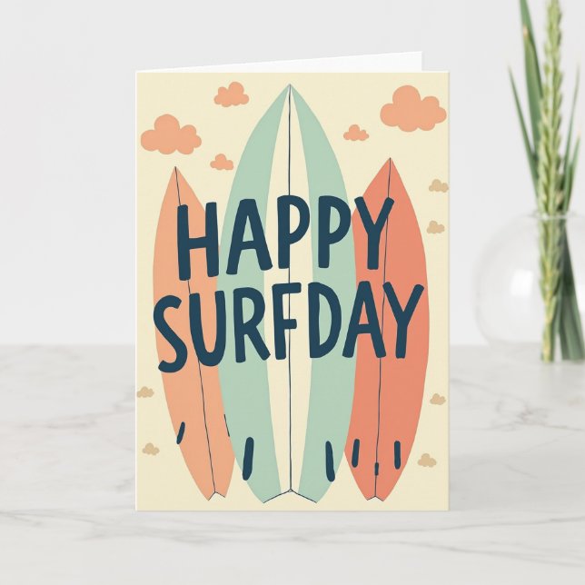 Surfboard Birthday Card (Front)