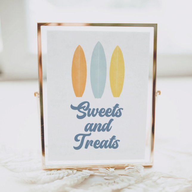 Surfboard Birthday Party Sweets and Treats Sign (Creator Uploaded)