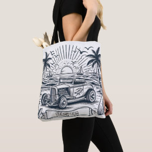 Surfboard Classic Car Colouring  Tote Bag