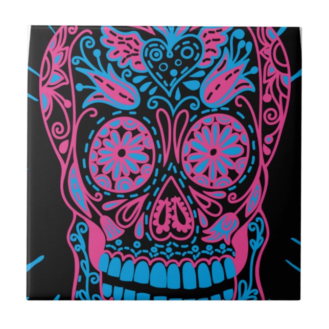 Surfboard Flower Skull Tile (Front)