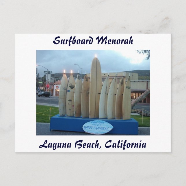Surfboard Menorah Postcard (Front)