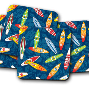 Surfboard Novelty Summer   Surfboard Coaster Set