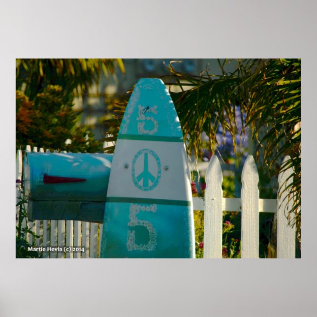 Surfboard Peace Mailbox Poster (Front)