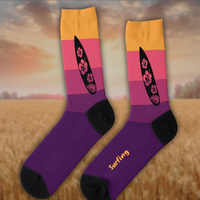 Surfboard Silhouette on Boudoir Suite Colour Socks (Creator Uploaded)