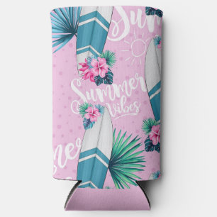 Surfboard Summer Vibes Seltzer Can Cooler