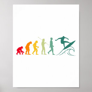 Surfboard Surf Surfer Surfboarder Vintage Retro Ev Poster