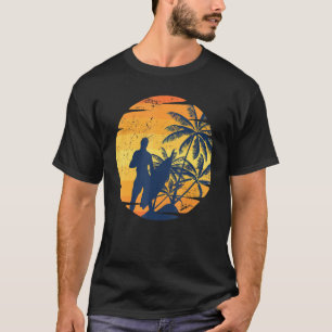 Surfboard Surfer Ocean Water Sport Tropical Sunset T-Shirt