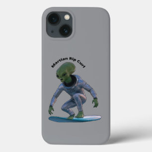 Surfboard Surfing Space Martian Riding a Wave URM iPhone 13 Case