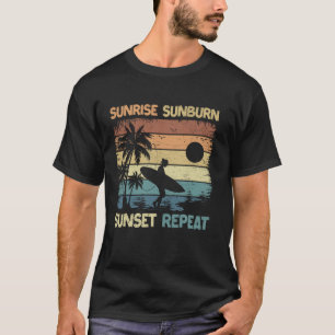 Surfboard Surfing Vintage Sunrise Sunburn Sunset R T-Shirt