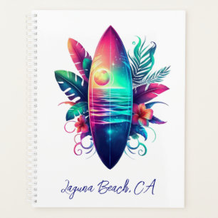 Surfboard Tropical Beach- Planner