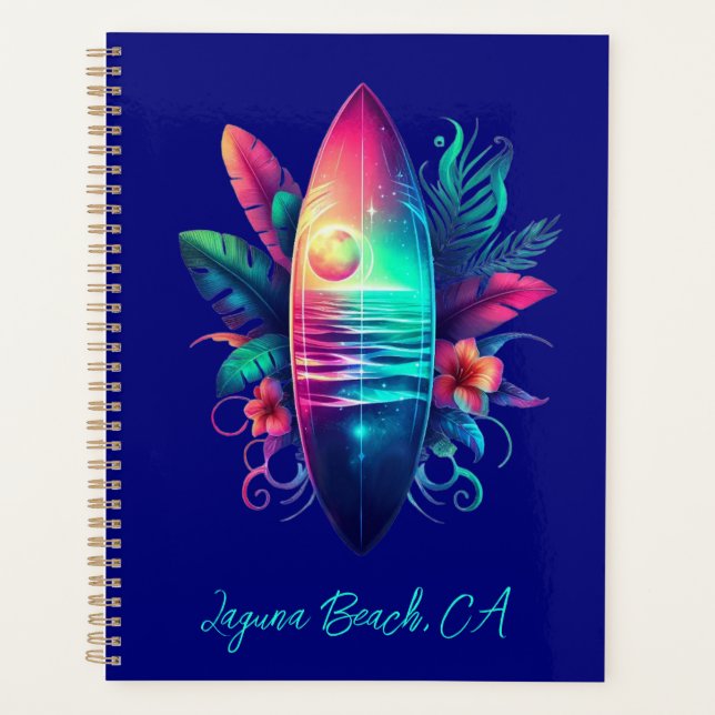 Surfboard Tropical Beach- Planner (Front)