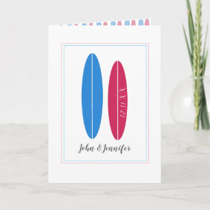 surfboard wedding/ anniversary congratulations card