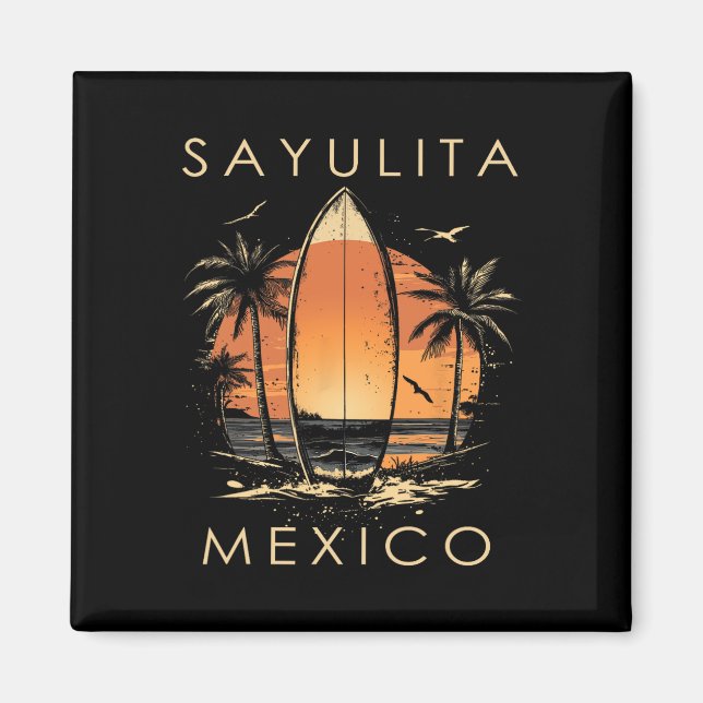 Surfboarder Sayulita Mexico Beach Surfing Surfer V Magnet (Front)