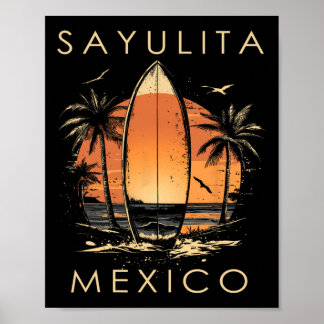 Surfboarder Sayulita Mexico Beach Surfing Surfer V Poster