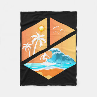 Surfboarder Surfer Retro Vintage Clic Surfing Surf Fleece Blanket