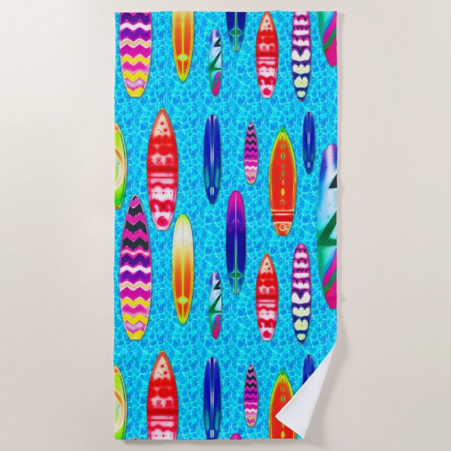Surfboards 1 Beach Towel (Front)